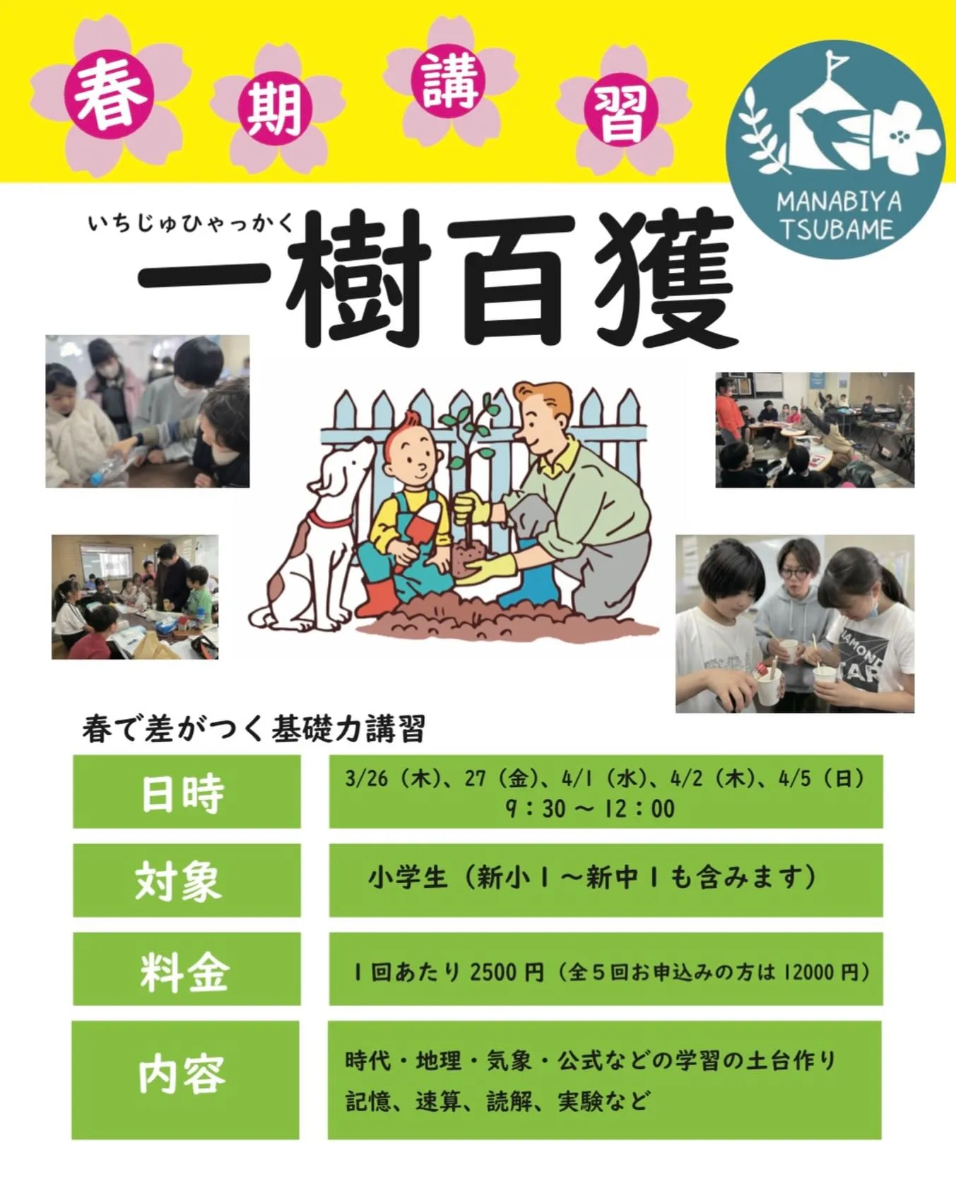 【春期講習🌸一樹百獲】